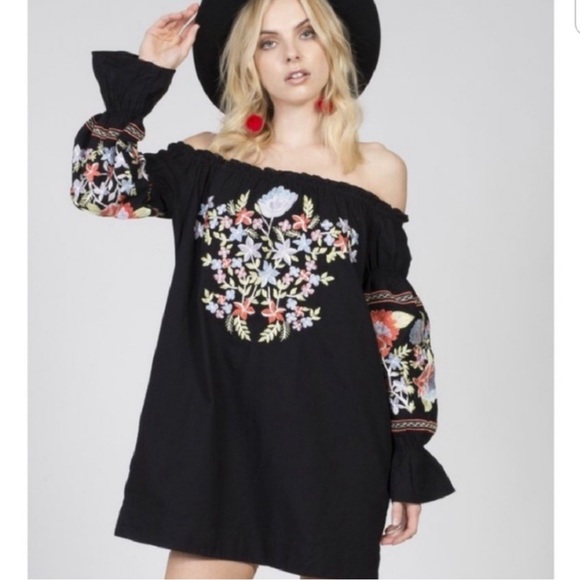 Free People Fleur Du Jour Embroidered Mini Dress Size XS - Picture 9 of 16